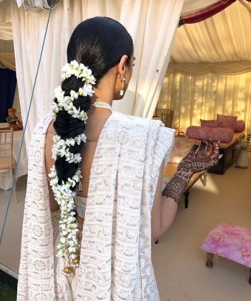 Traditional Floral Braid with Jasmine - Summer Hairstyles for Brides