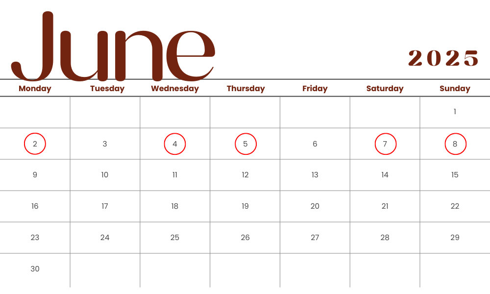 Wedding Dates in June 