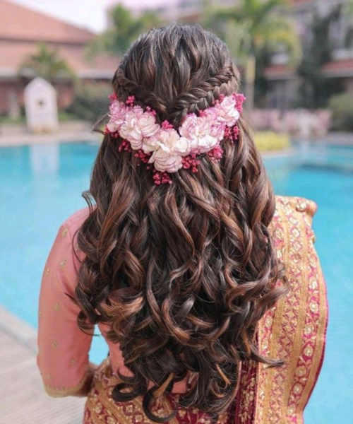 Floral Crown with Braided Curls