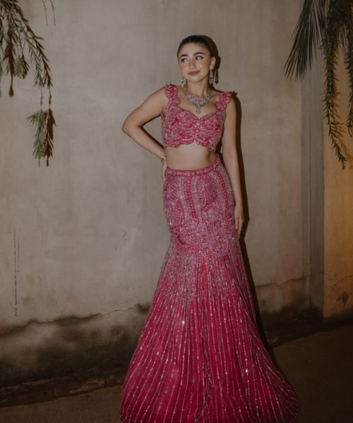 Fuchsia Mermaid Skirt with Sparkle