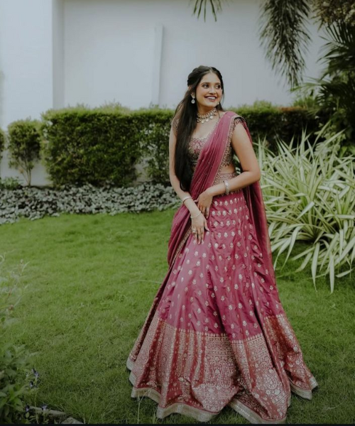 Rani Pink Banarasi Lehenga Grace