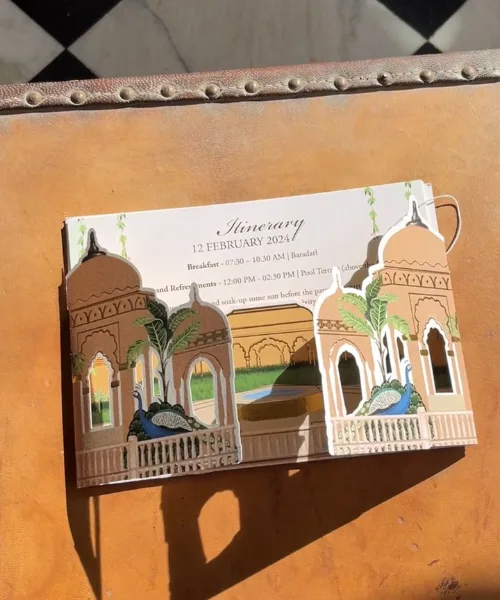 Royal Darwaza-Themed Wedding Card