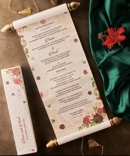 Royal Scroll Style Wedding Card