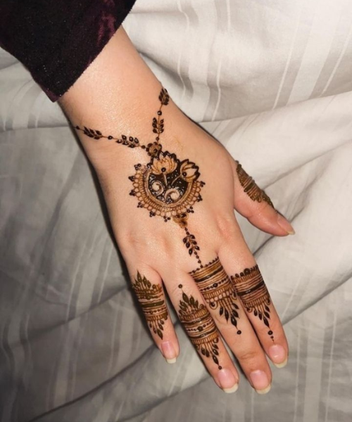 Elegant Mandala with Finger Highlights