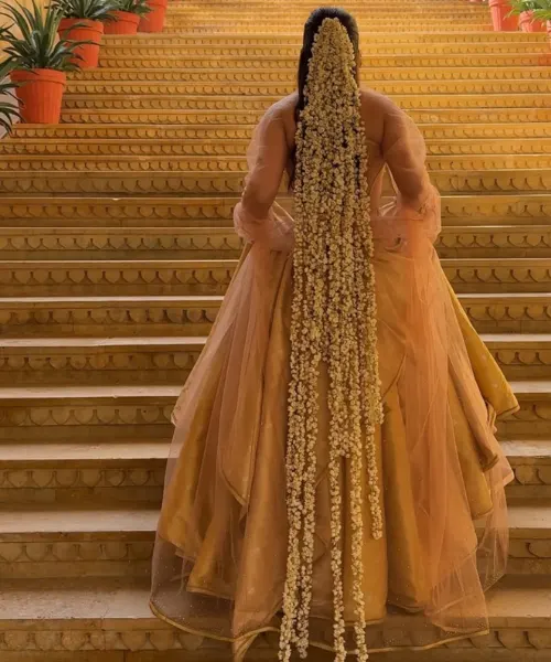 Traditional Long Floral Braid with Jasmine