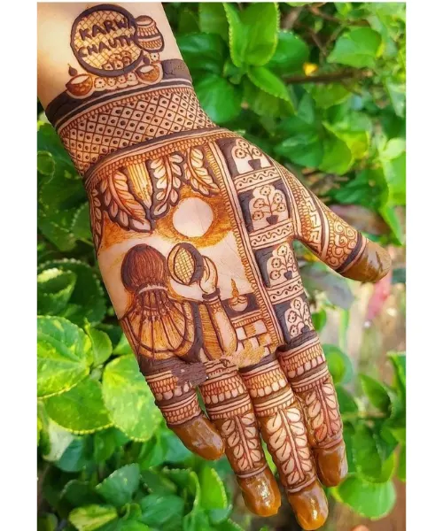 Cultural Mehndi Symbolizing Devotion and Serenity
